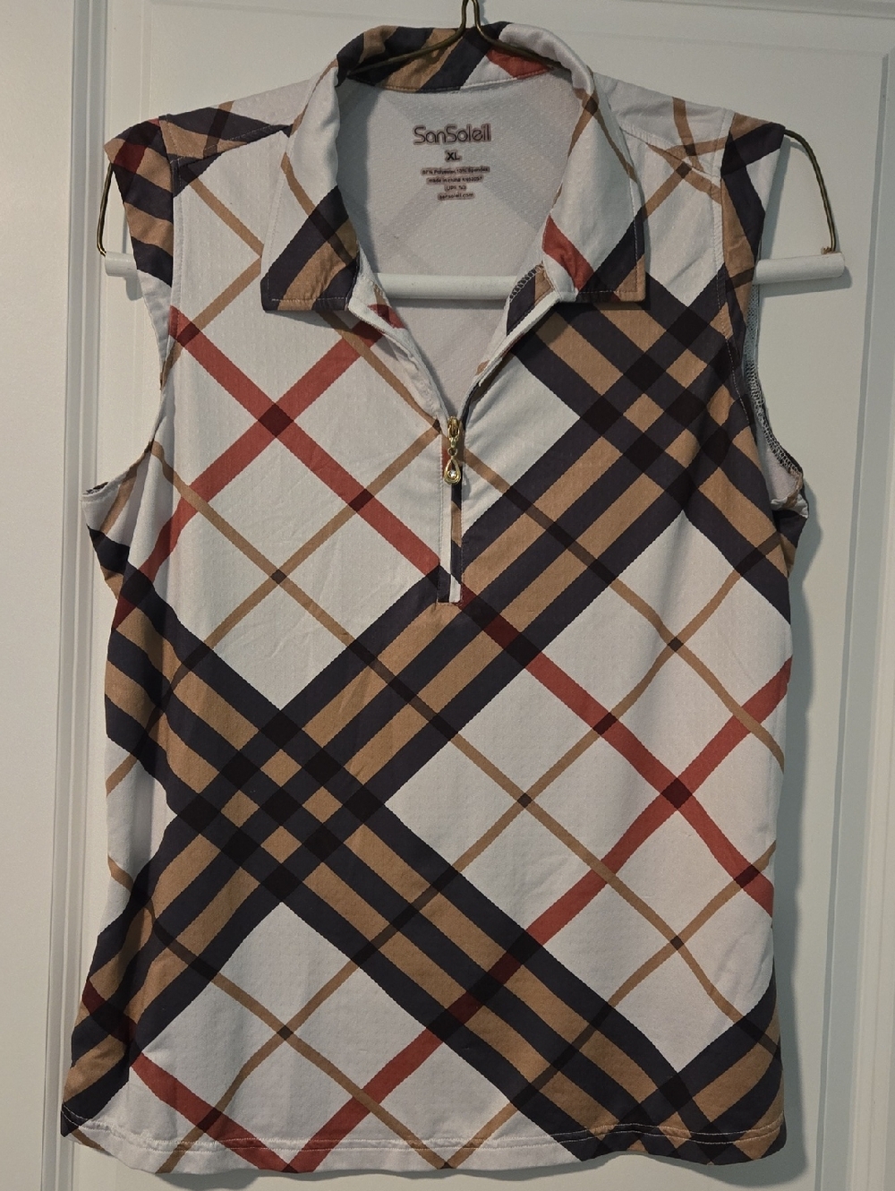 SanSoleil Sleeveless Zip Polo